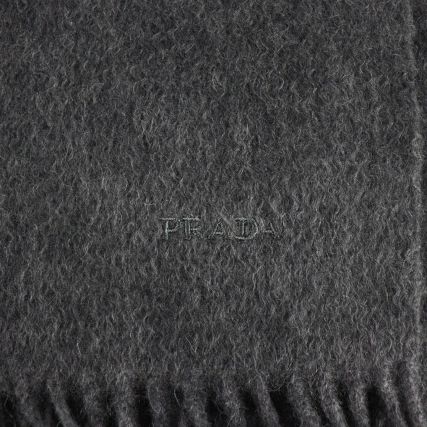 PRADA muffler USC182 cashmere 50% wool ARDESIA gray system with tag