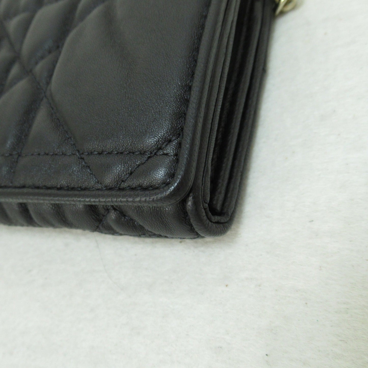 Dior Chain wallet purse Black leather