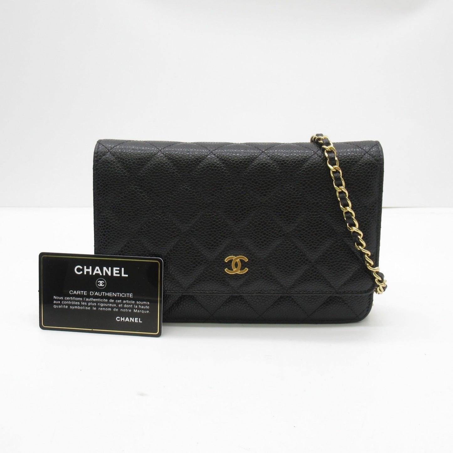 CHANEL Chain wallet Shoulder Bag Black Caviar Skin [Grained Calf] AP0250