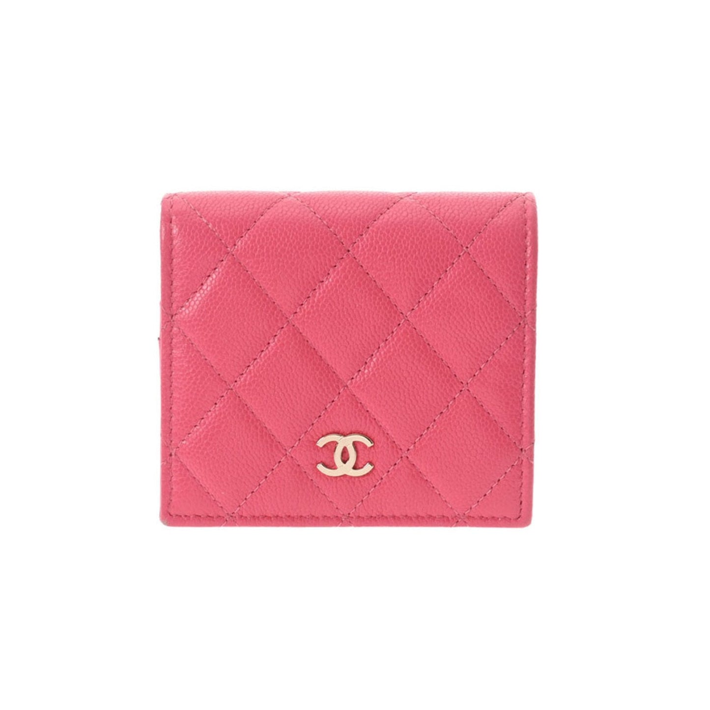 CHANEL matelasse pink ladies caviar skin folio wallet