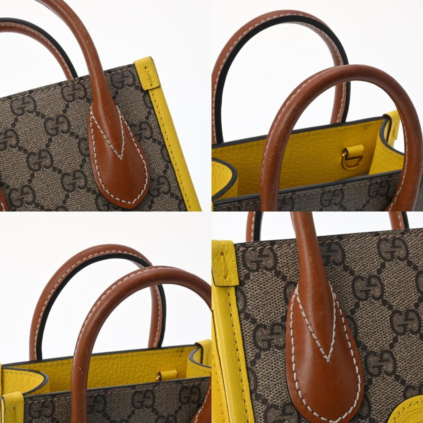 GUCCI Jumbo GG Tote Bag Beige/Yellow 699406 Women's Supreme Canvas Handbag