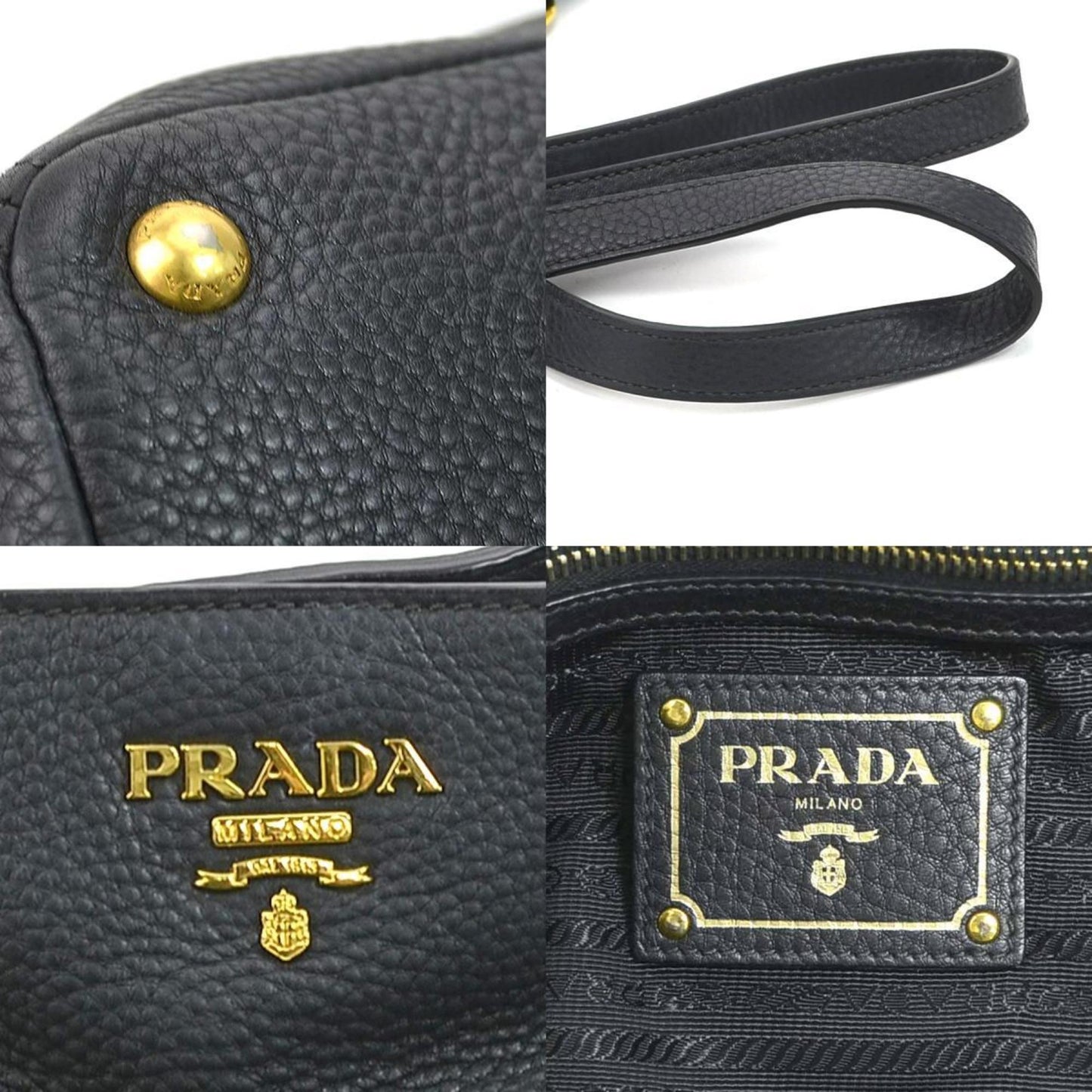 PRADA shoulder bag leather black ladies h29504g