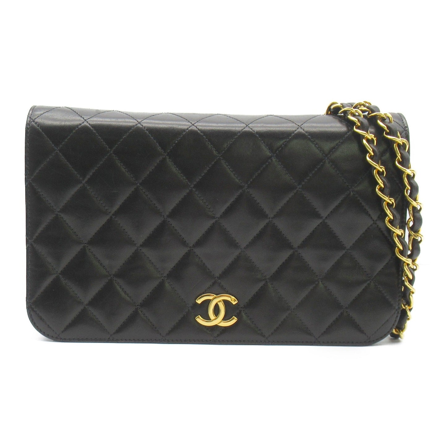 CHANEL Push Lock ChainShoulder Black Lambskin [sheep leather]