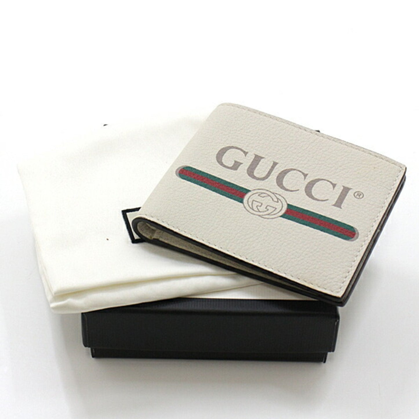 Gucci print bi-fold wallet 496309 white (white)