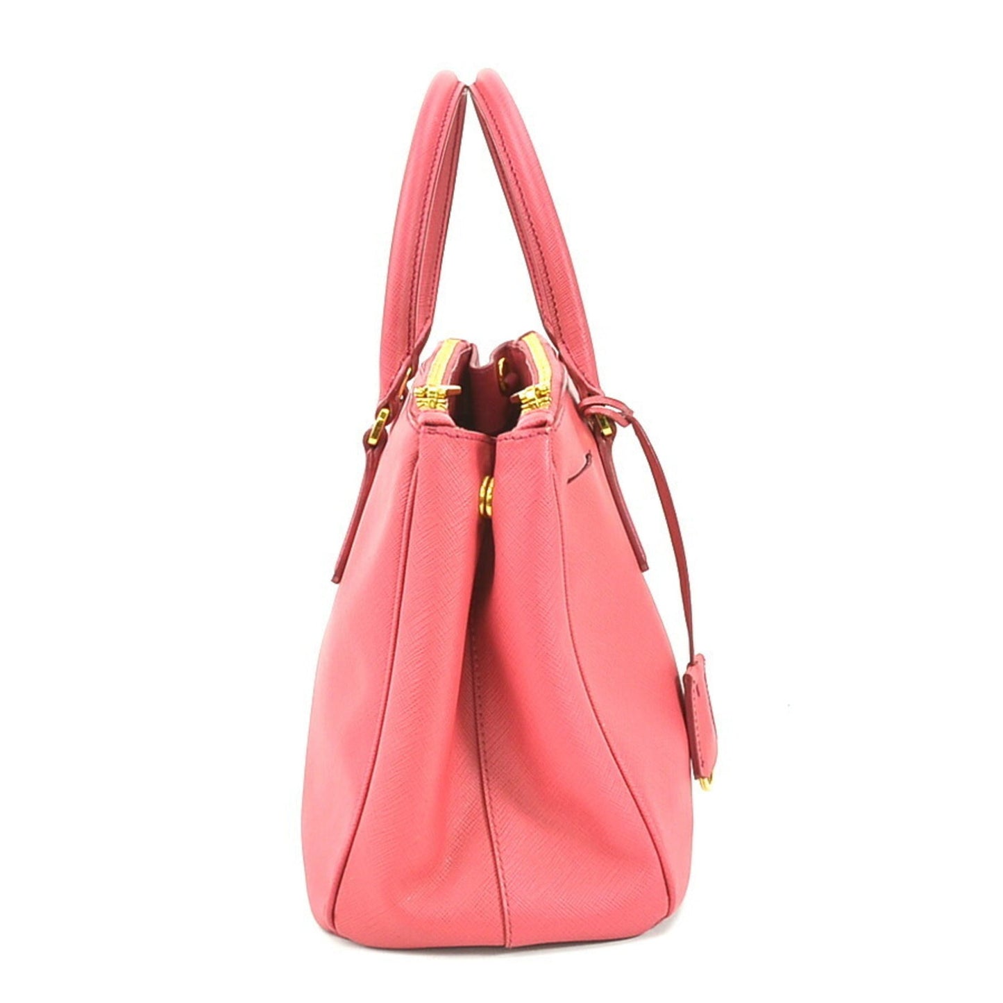 PRADA handbag shoulder bag leather pink gold ladies