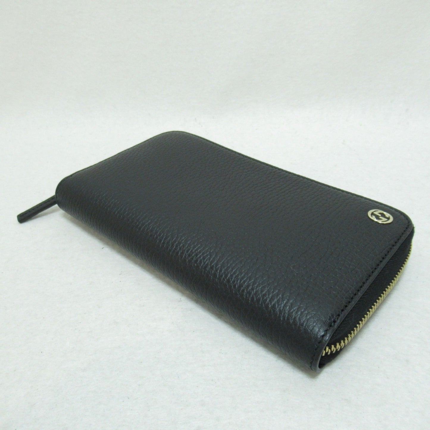 GUCCI Round long wallet Black leather 509644