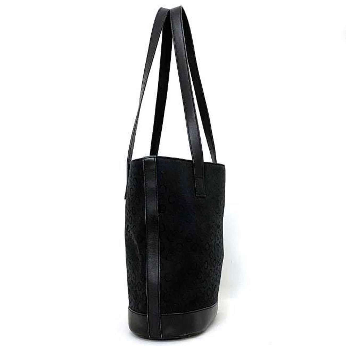 Celine Tote Bag Black Gold C Macadam MC00/2 Canvas Leather  CC Shoulder Ladies