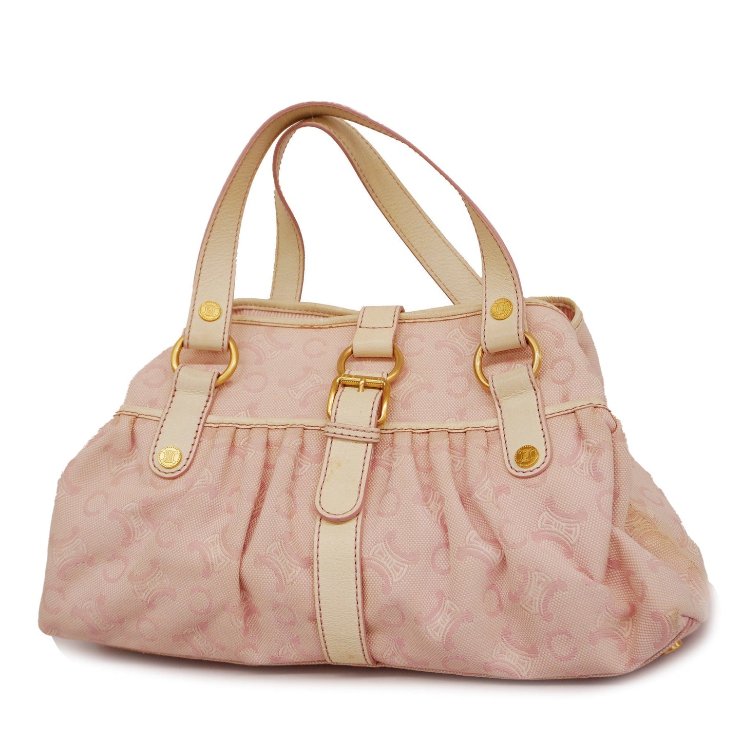 Celine  C Macadam Women's Canvas,Leather Tote Bag Light Pink,White