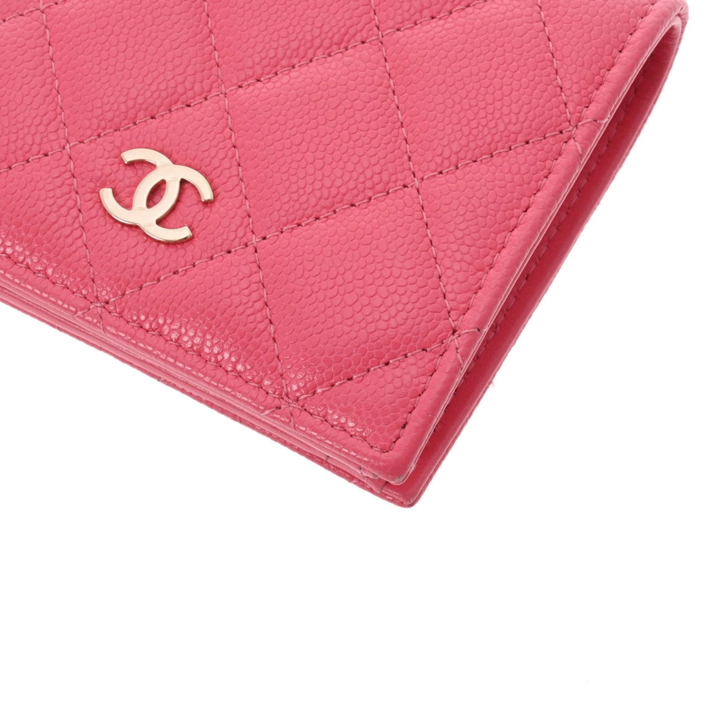 CHANEL matelasse pink ladies caviar skin folio wallet