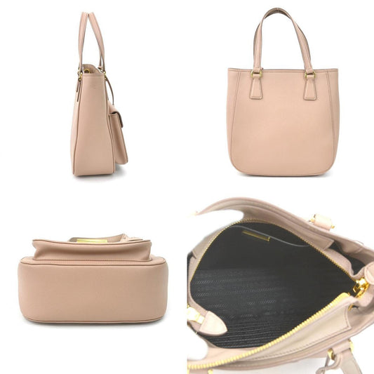 PRADA Handbag Crossbody Shoulder Bag Leather Pink Beige Ladies 1BA254