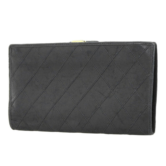 CHANEL Coco Mark bicolore with long wallet leather black