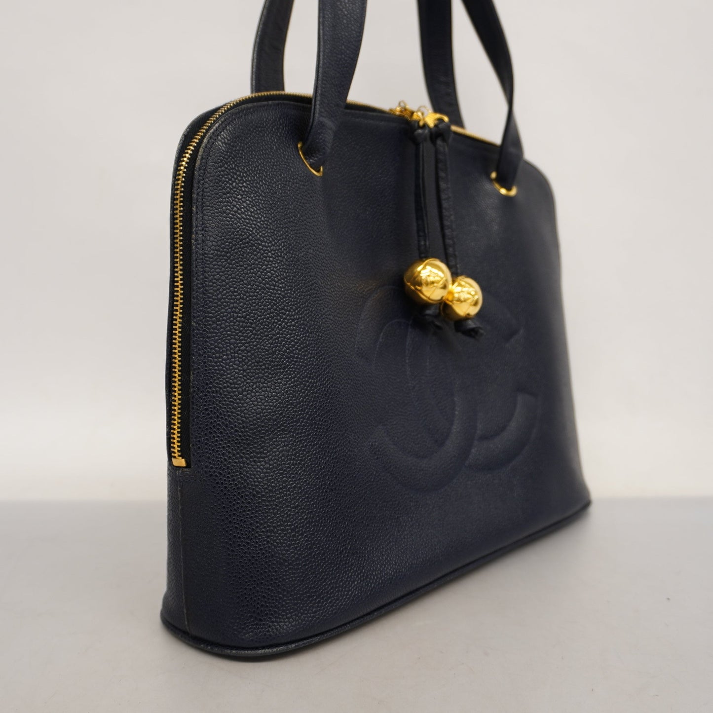 CHANEL  Tote Bag Cambon Line Women's Leather Tote Bag Navy