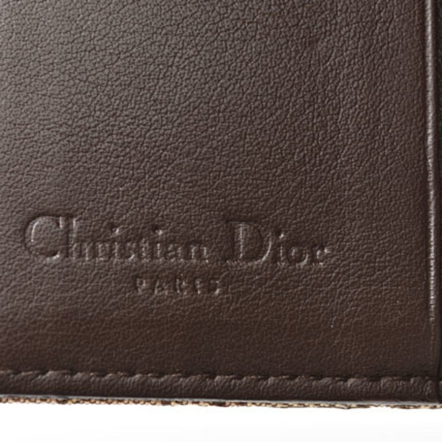 CHRISTIAN DIOR Wallet Trifold Folding Trotter Pattern Rasta Color Beige 43008