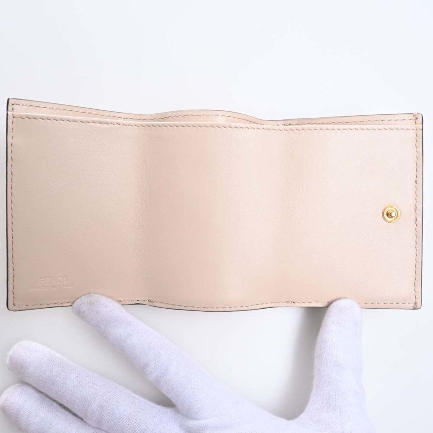 FENDI F's  Leather Micro Trifold Wallet 8M0395 Pink Ladies