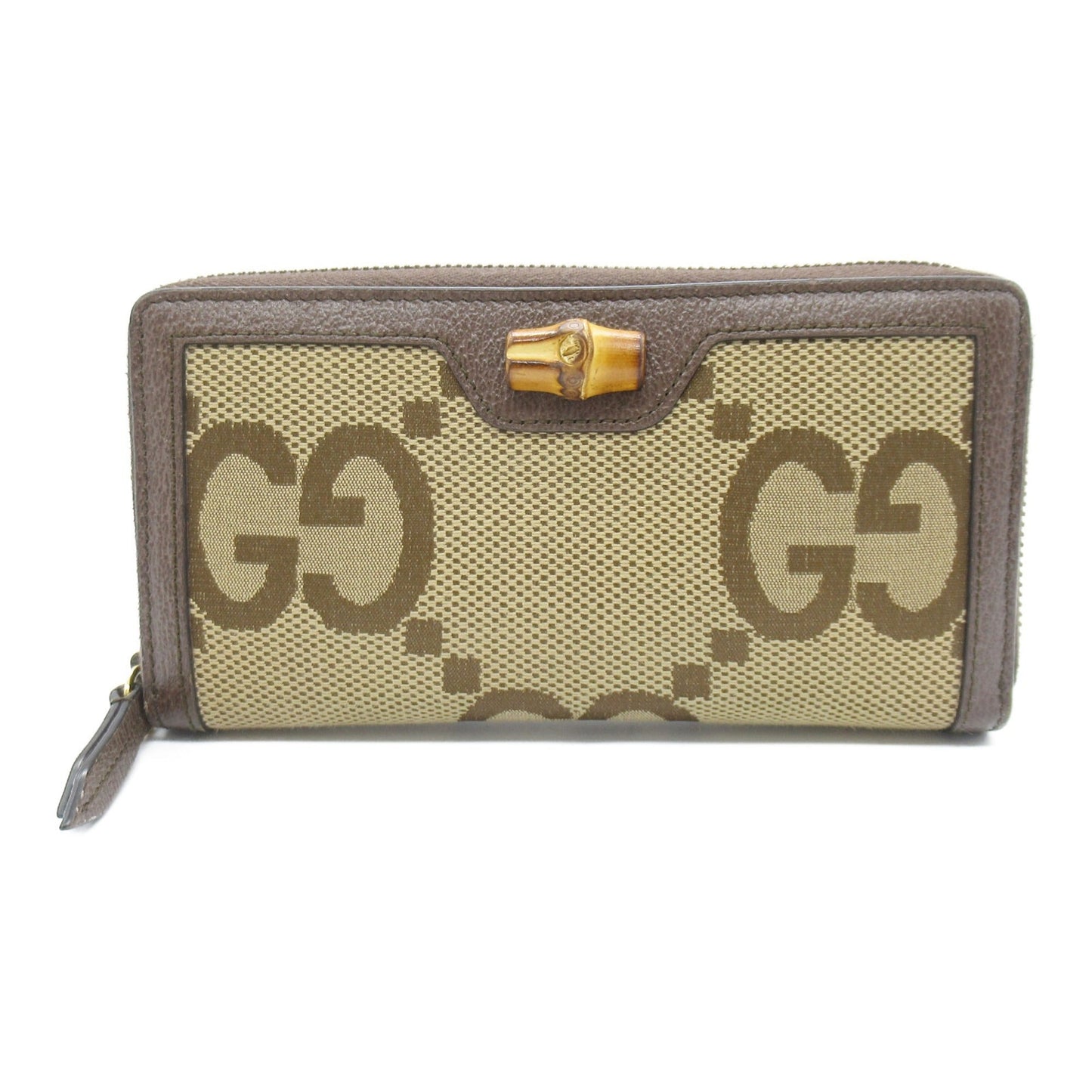 GUCCI GG Diana jumbo round long wallet Brown canvas