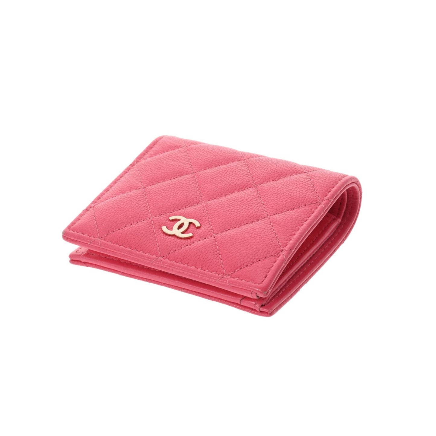 CHANEL matelasse pink ladies caviar skin folio wallet