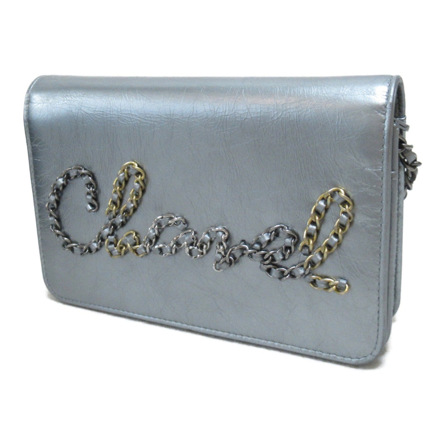 CHANEL Chain wallet Silver Calfskin [cowhide]