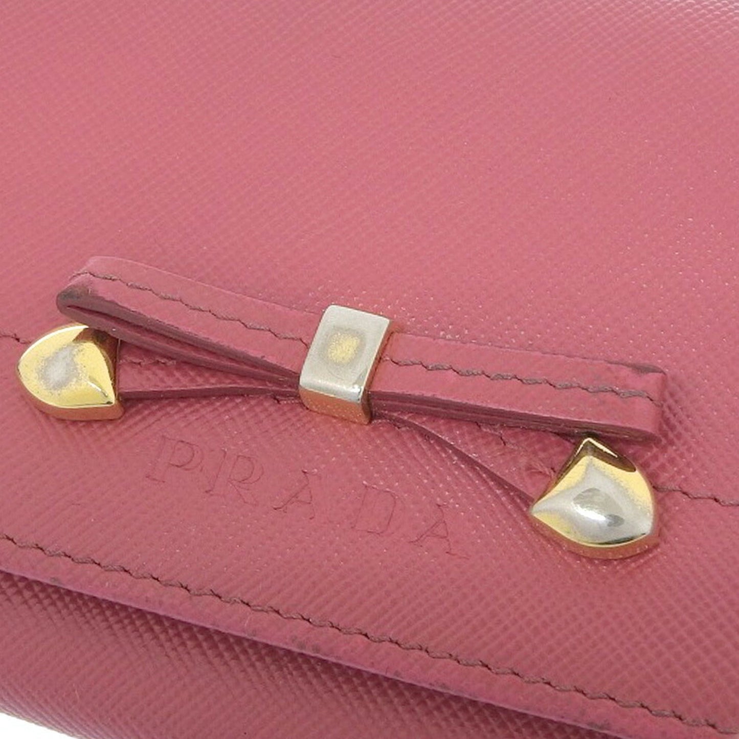 PRADA Long Wallet Ribbon 1M1132 Saffiano Peonia Pink Women's