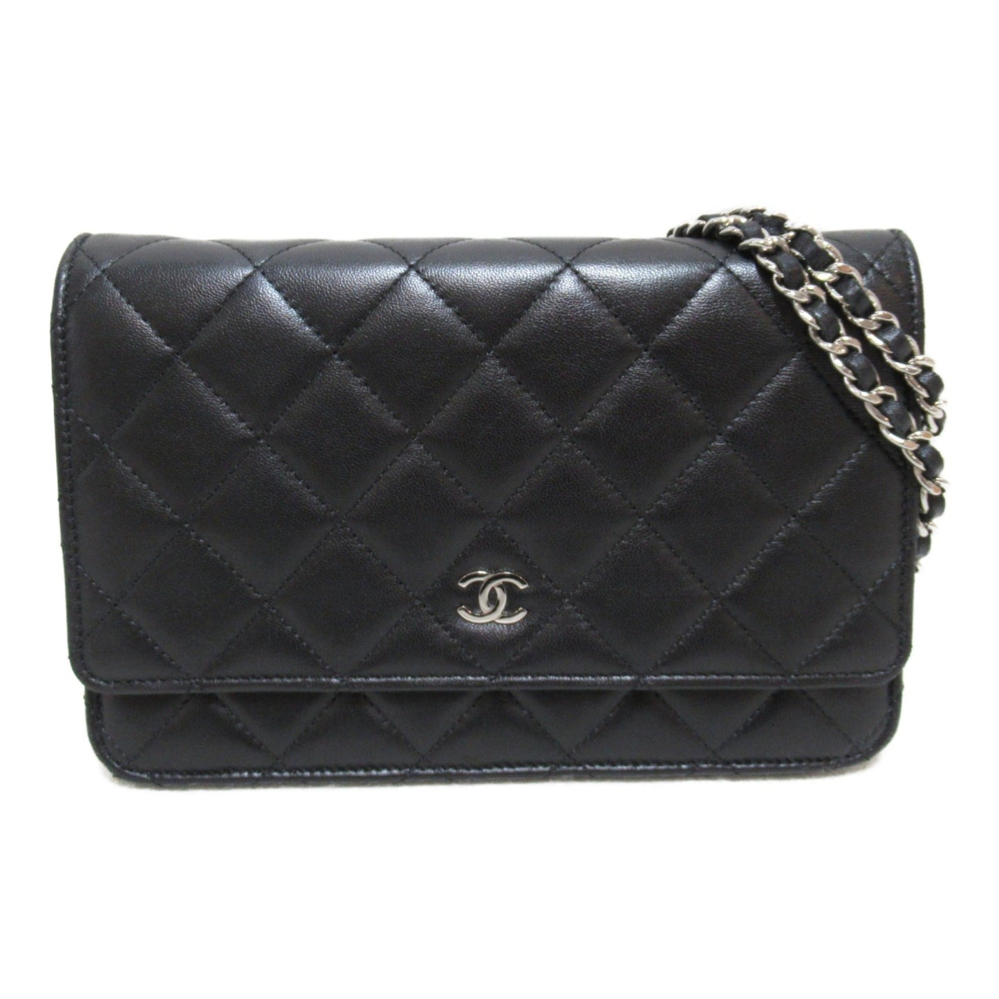 CHANEL Matelasse Chain Wallet Black Lambskin [sheep leather]