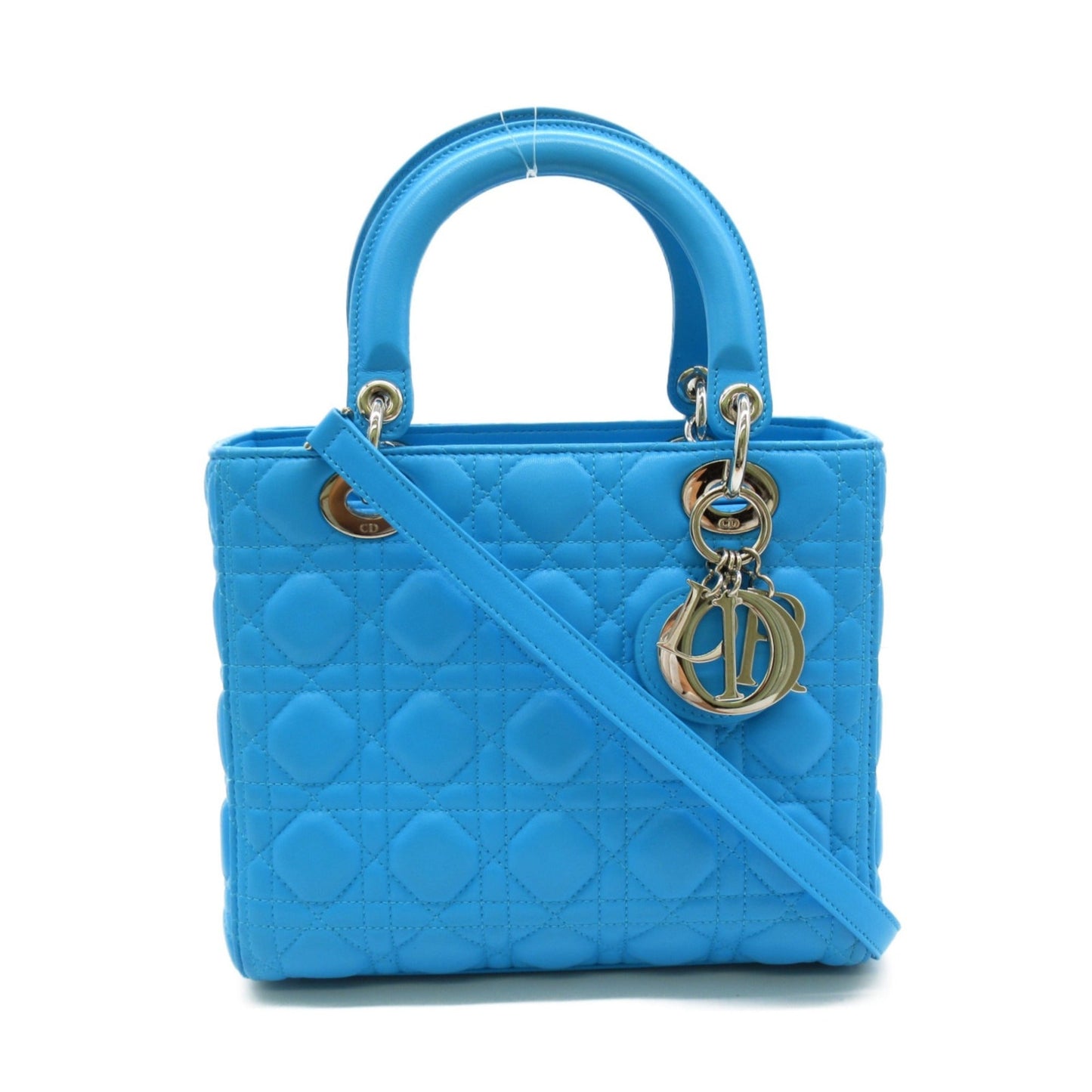 Dior Lady Dior Tote Bag Blue Lambskin [sheep leather]