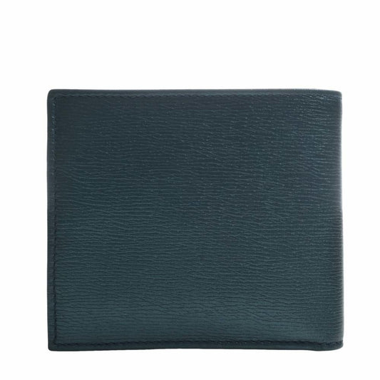 GUCCI Interlocking G Leather Bifold Wallet 256336 Metallic Green Men's