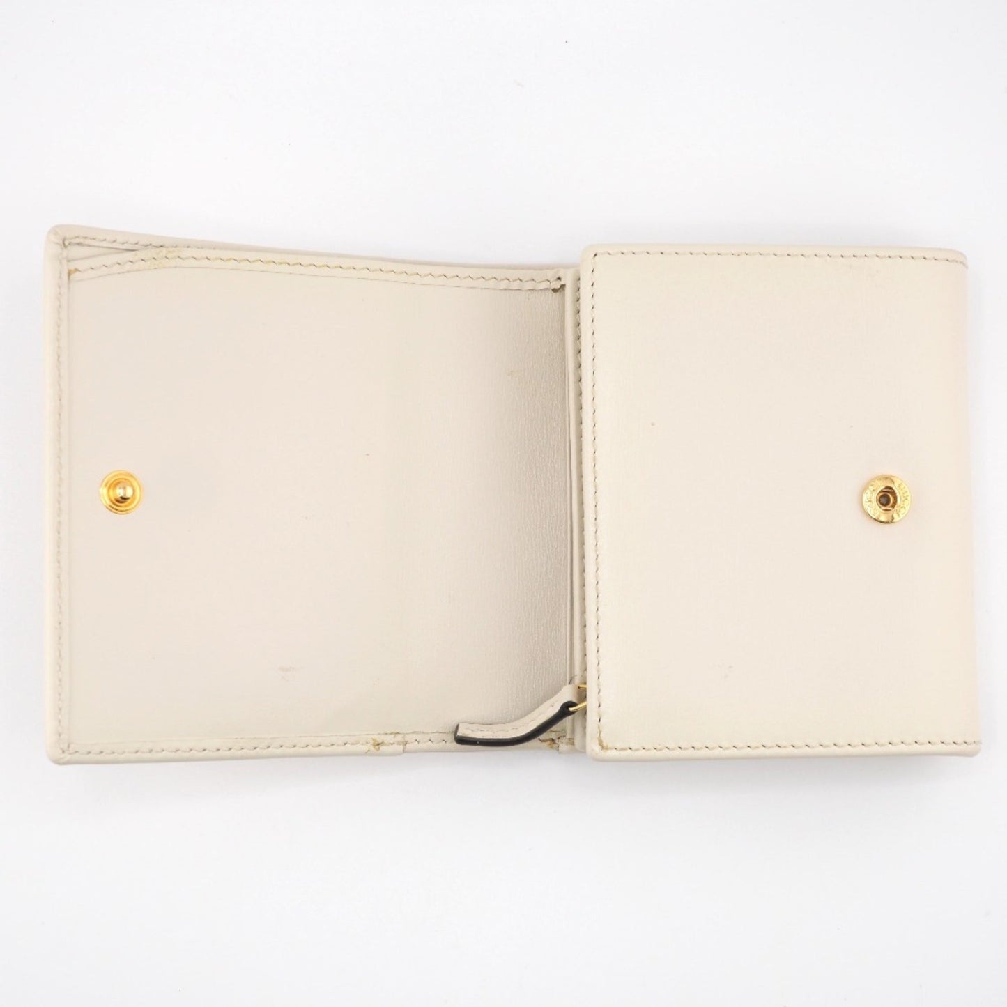 GUCCI 621891 Horsebit Bifold Wallet White Ladies