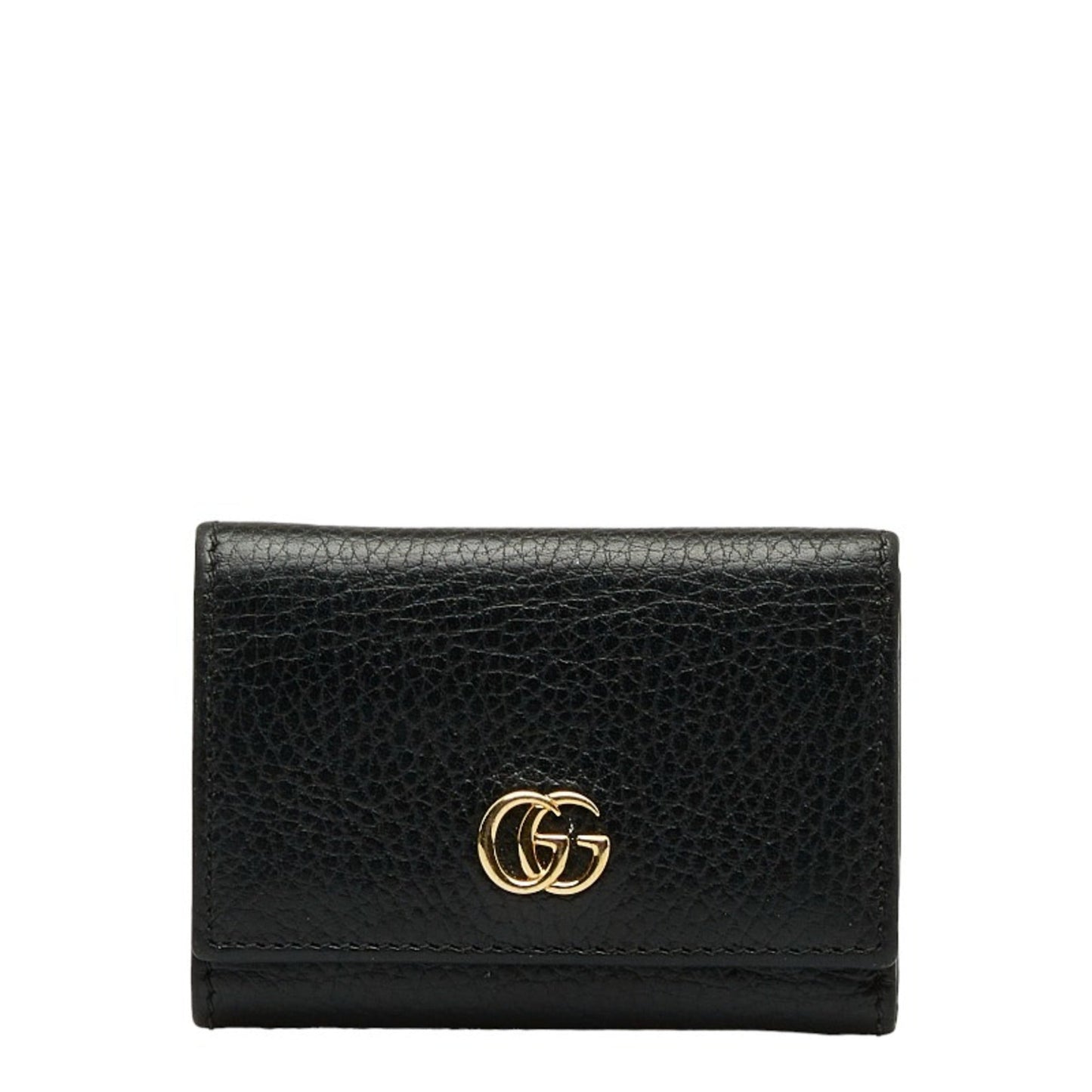 GUCCI GG Marmont Double G Trifold Wallet L-shaped 644407 Black Leather Women's