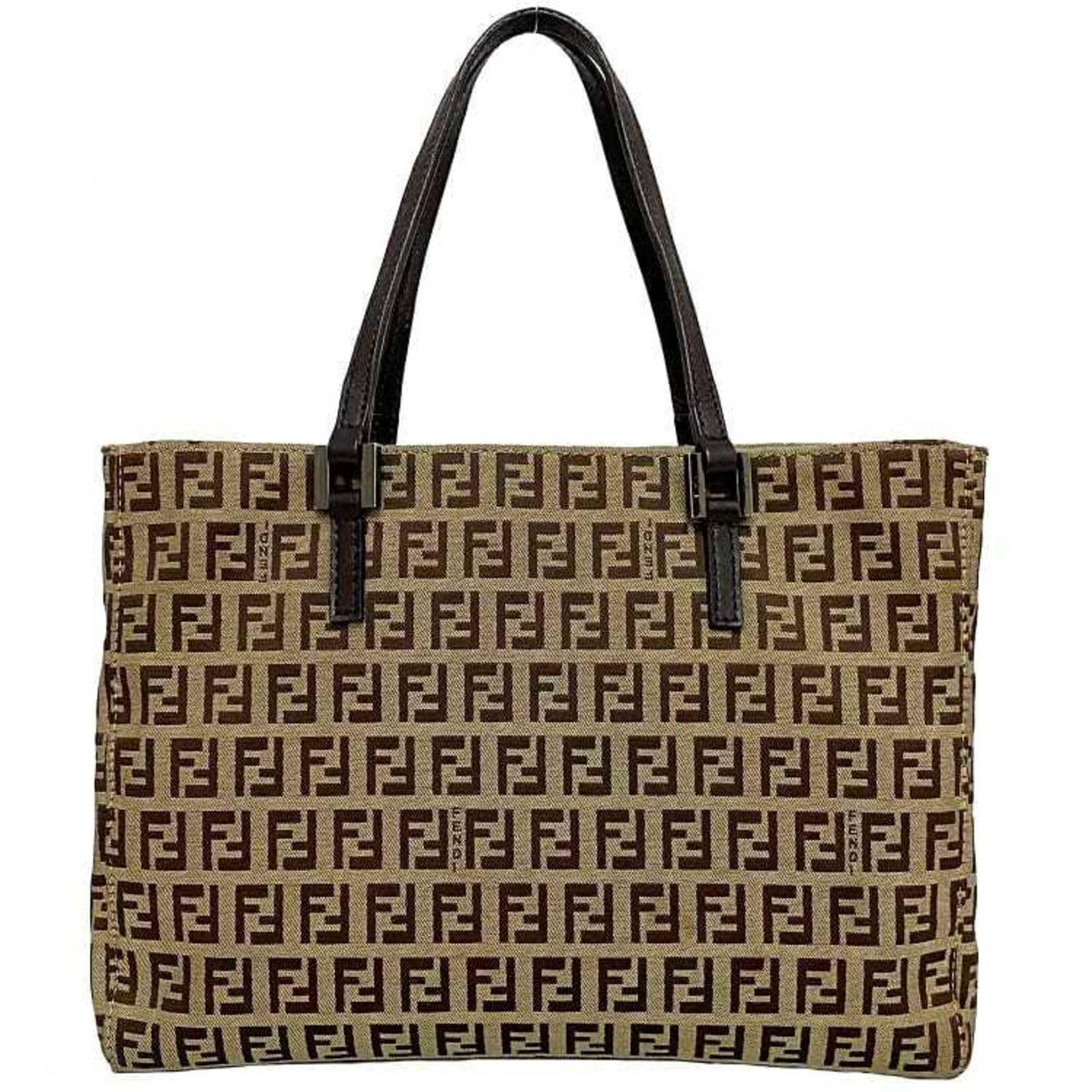 FENDI Zucchino Women's Zucchino Handbag,Tote Bag Beige Brown,Brown