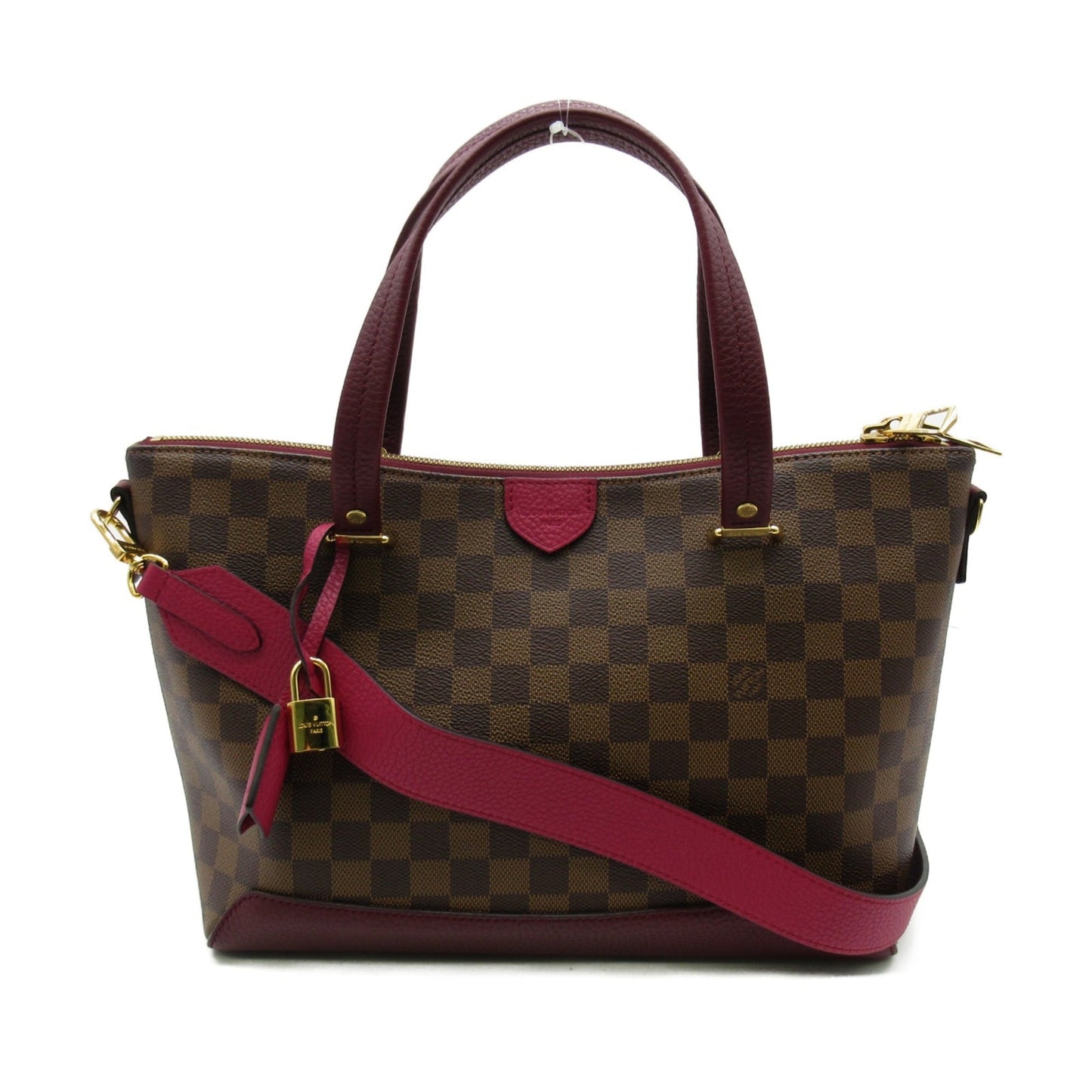 LOUIS VUITTON Hyde Park Tote Bag Brown Fuschia Damier PVC coated canvas N41015