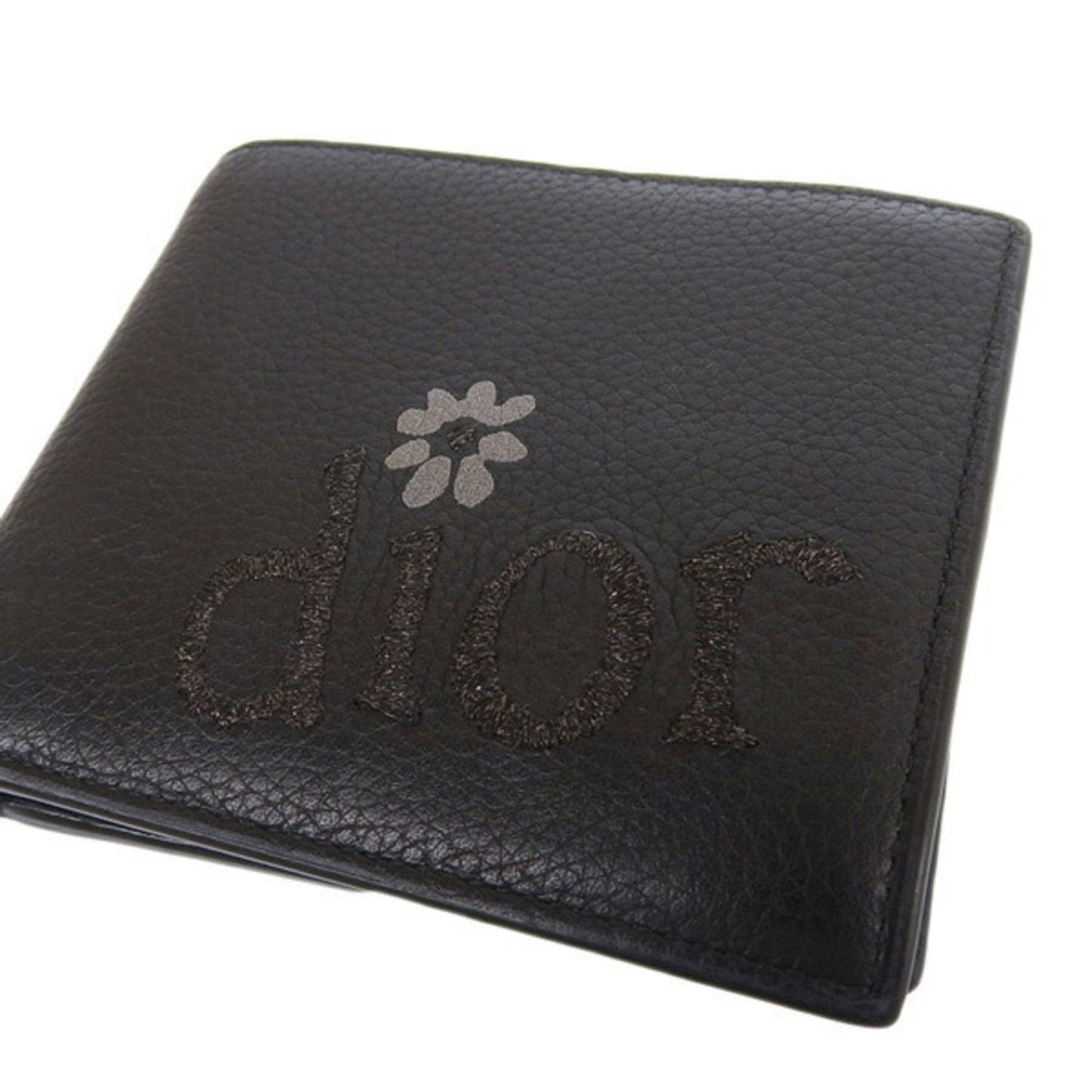 CHRISTIAN DIOR DIOR ERL Leather Bifold Wallet Black Men's