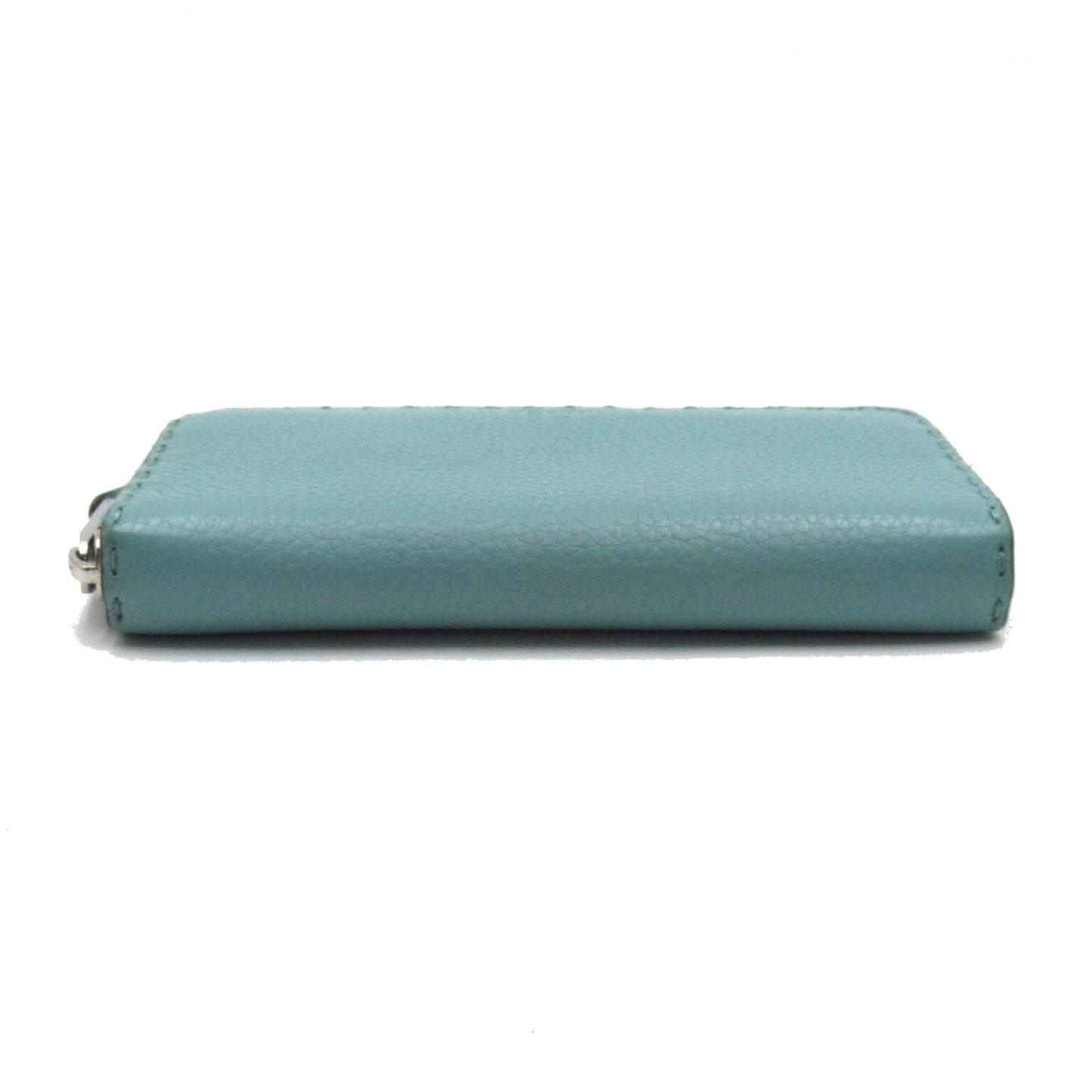 FENDI Selleria round long wallet Blue leather 8M0374