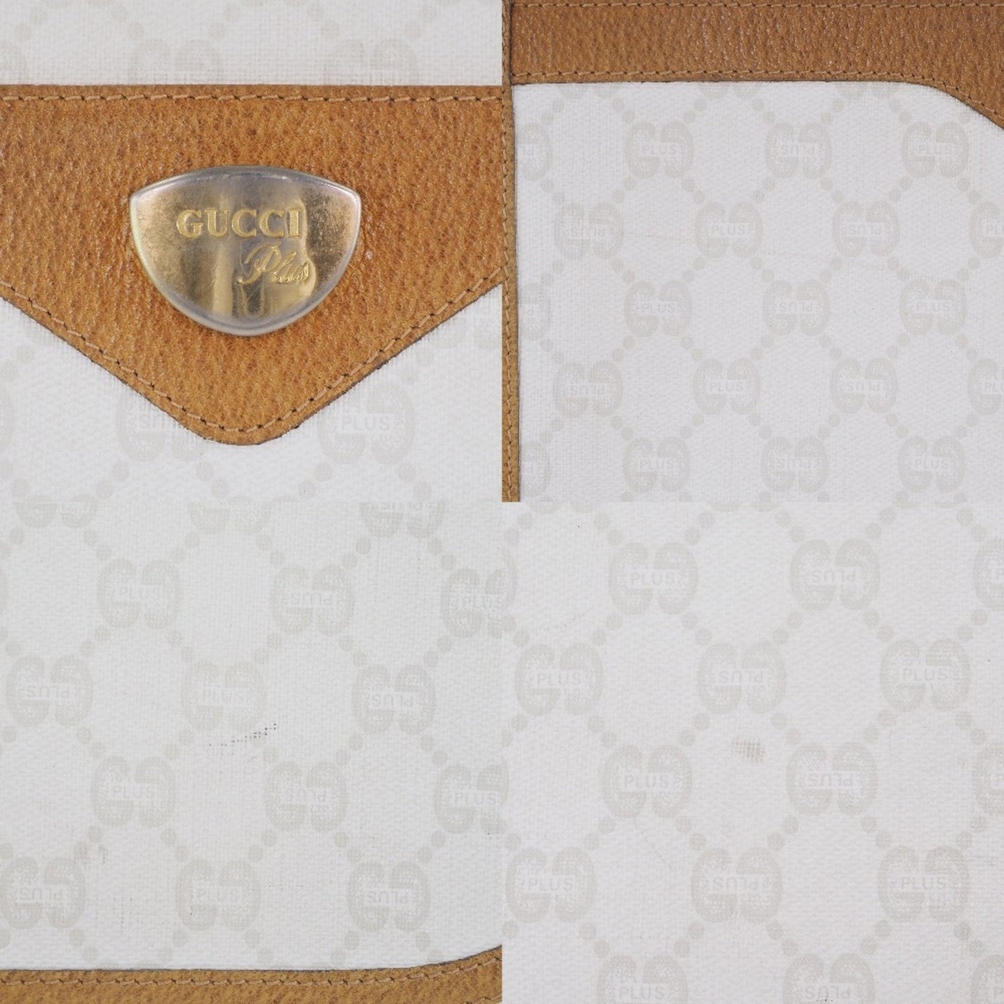 Gucci Old Sherry Line GG Plus White Ladies Tote Bag