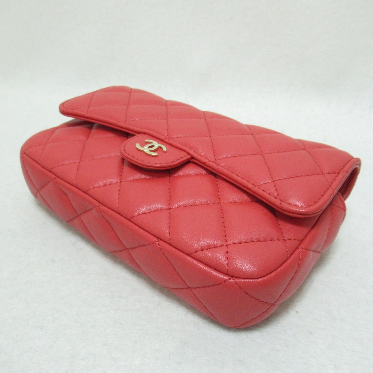 CHANEL Chain wallet bag Red Lambskin [sheep leather] AP2096