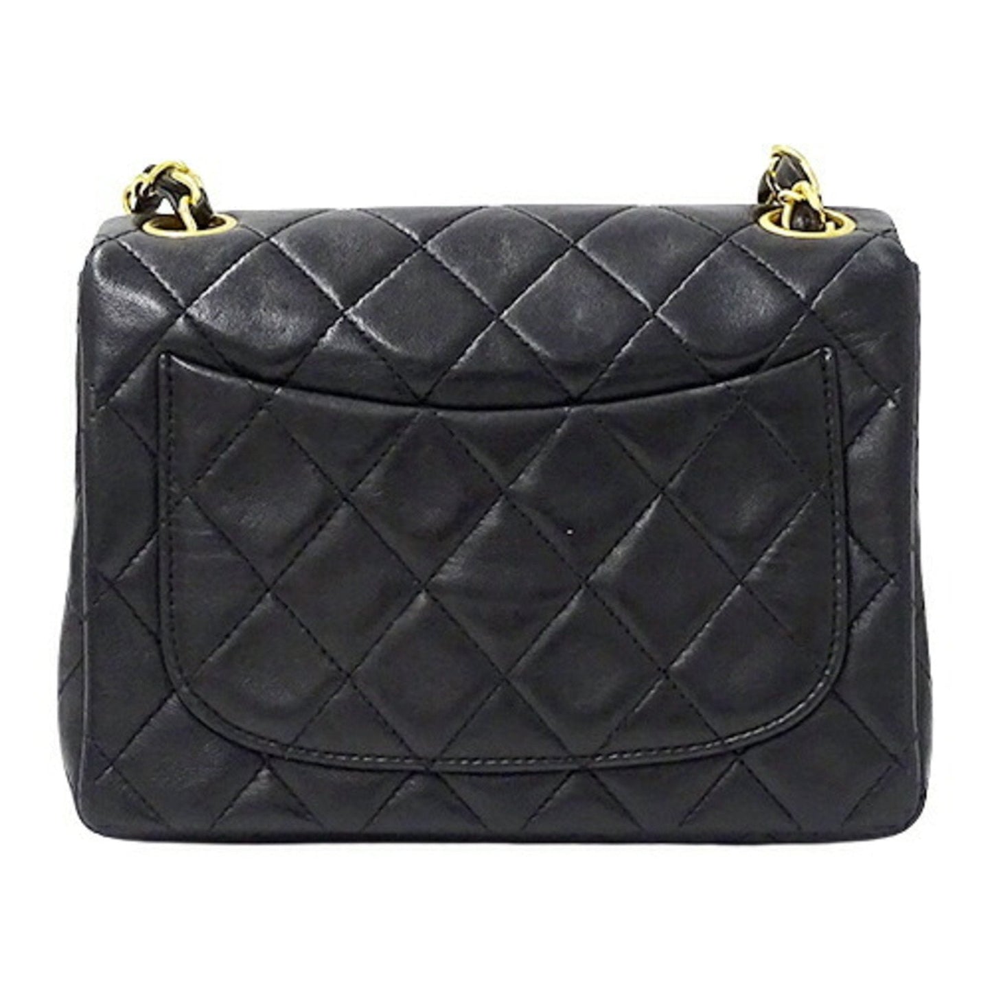 CHANEL bag matelasse lady's shoulder chain lambskin black