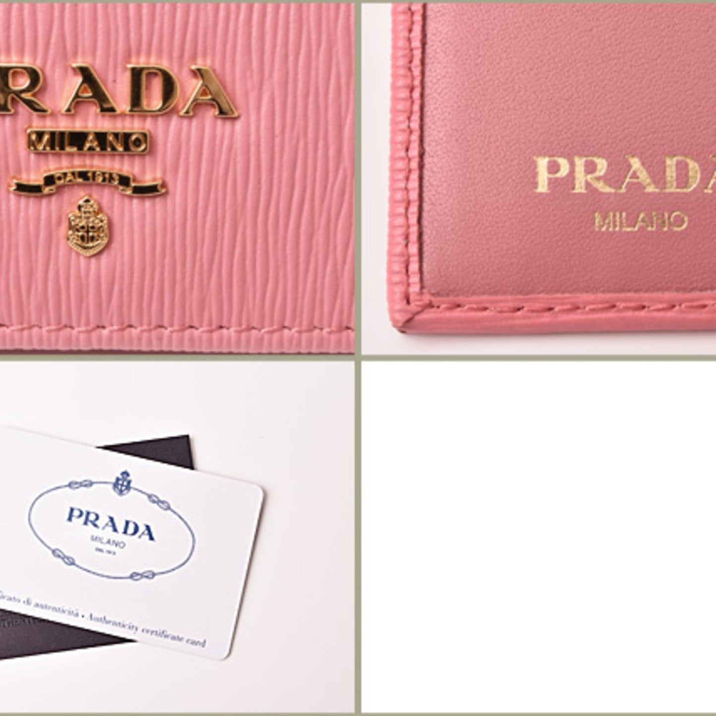 Prada wallet PRADA fold 1MV204 VITELLO MOVE embossed leather GERANIO light pink