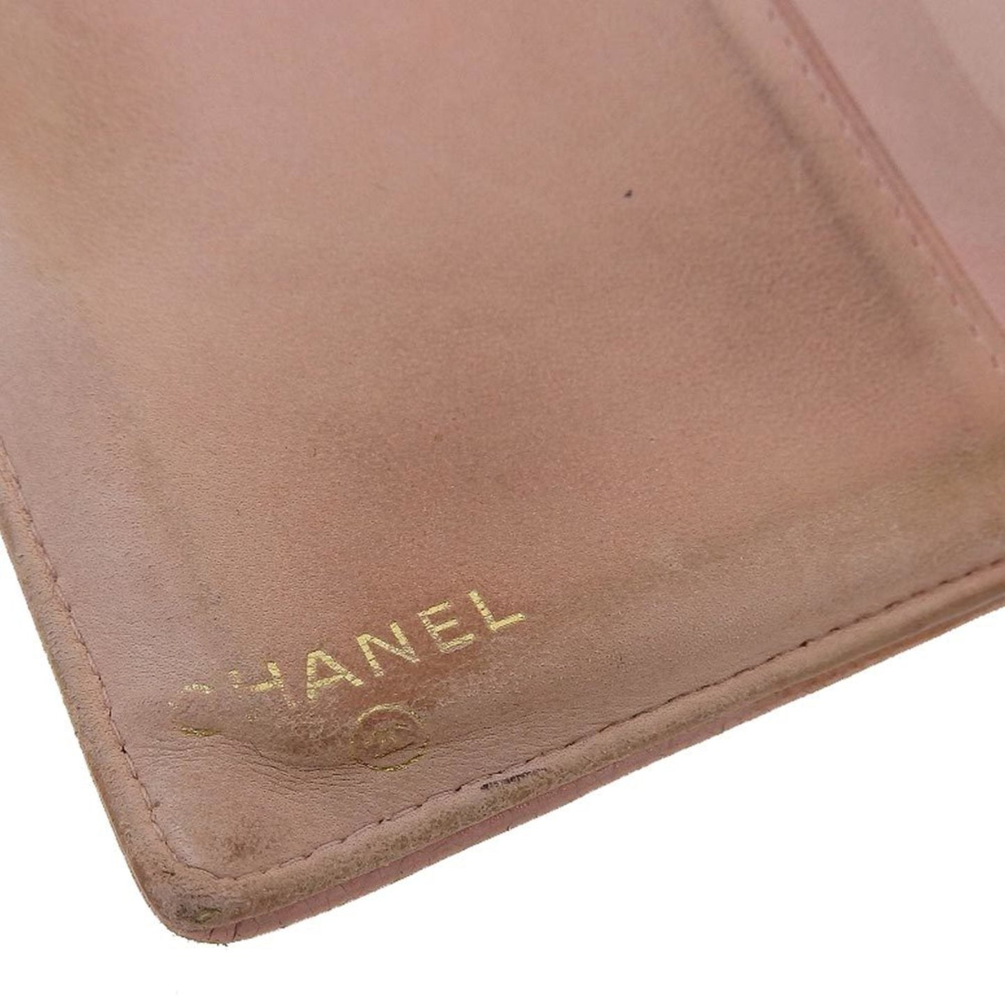 Chanel fold wallet with gama mouth caviar skin pink A13497 seal 8 series coco mark logo