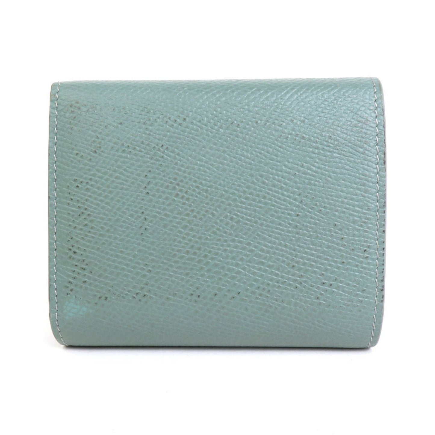 Celine Trifold Wallet Leather Green Unisex