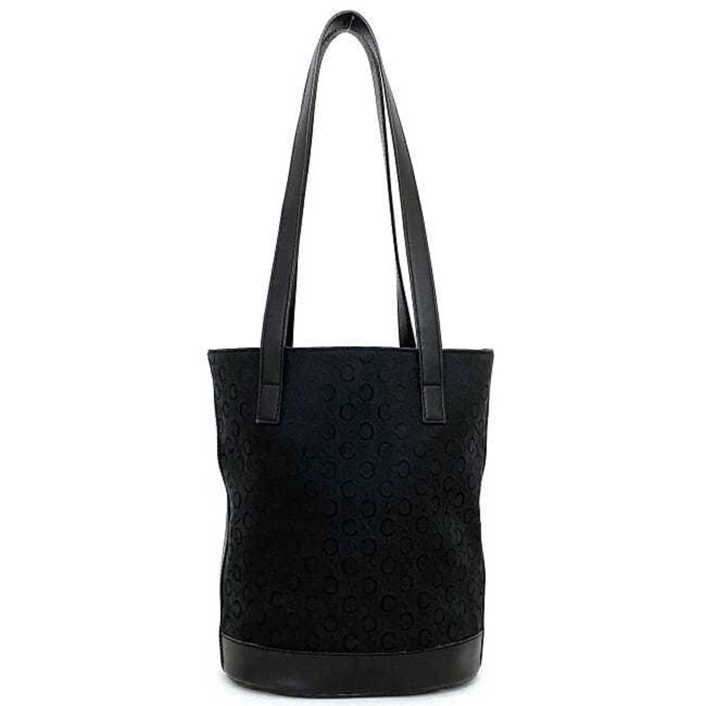 Celine Tote Bag Black Gold C Macadam MC00/2 Canvas Leather  CC Shoulder Ladies