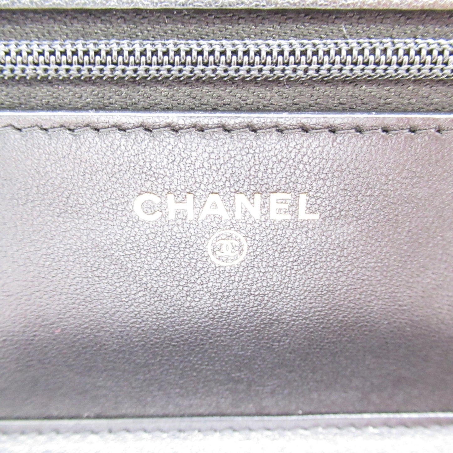 CHANEL Chain wallet Black Lambskin [sheep leather]