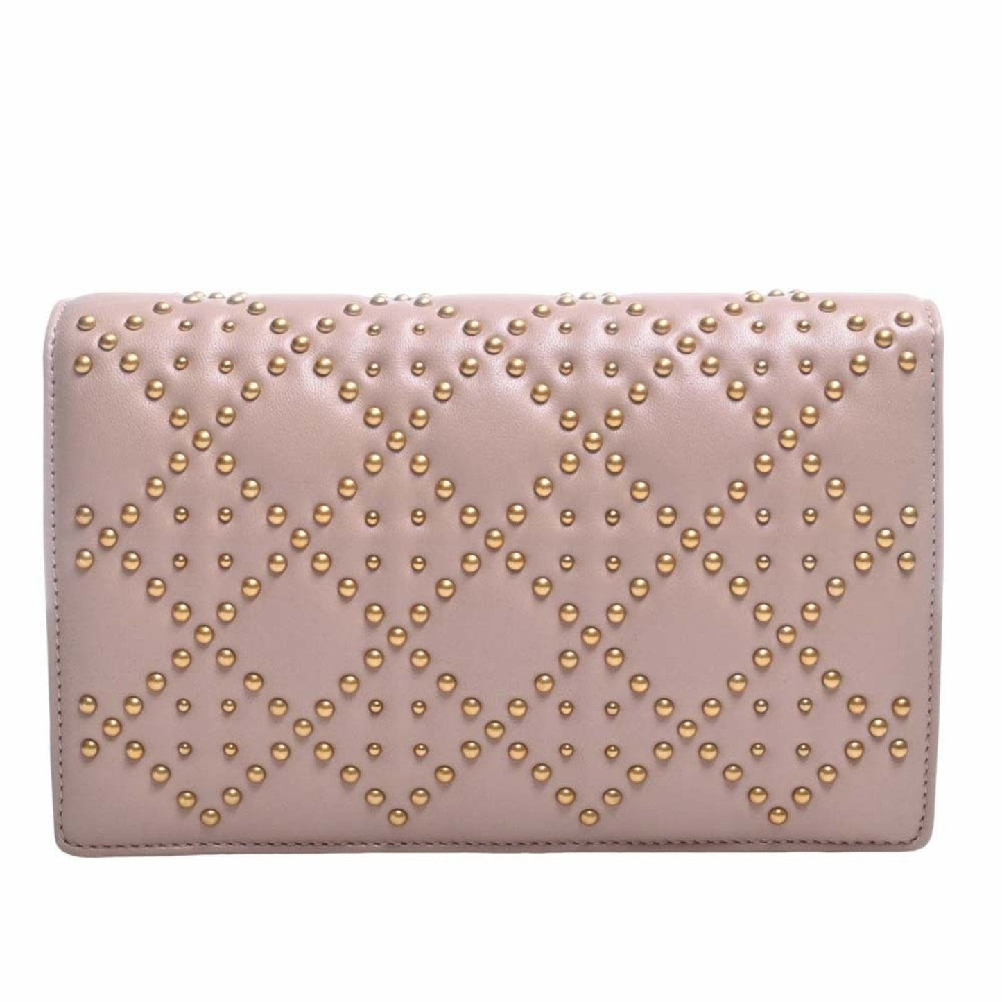 CHRISTIAN DIOR Leather ADDICT Studded Chain Shoulder Wallet Long S2012CNOB Pink Ladies