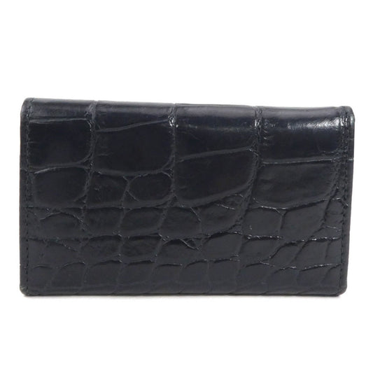 PRADA key case embossed leather black unisex 2M0025