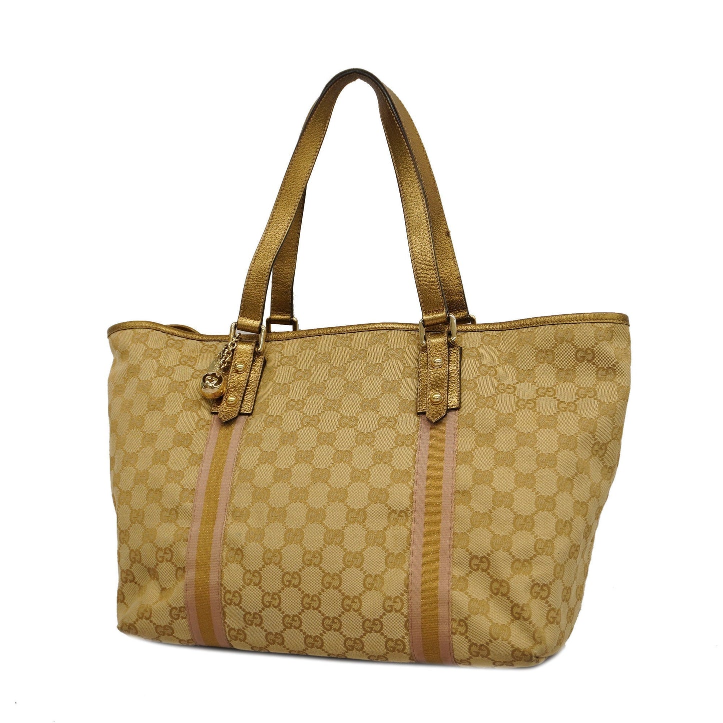 GUCCIAuth  Tote Bag 139260 Women's GG Canvas Beige,Gold