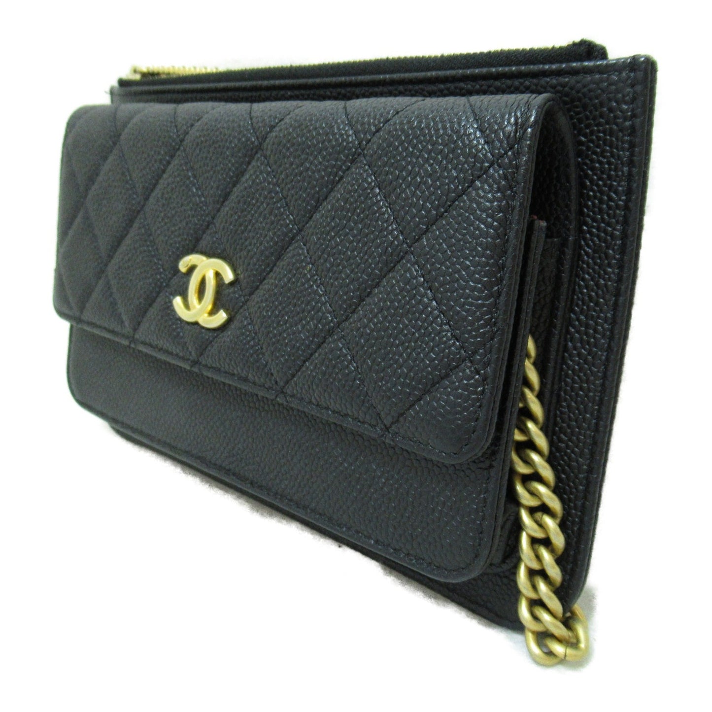 CHANEL Chain wallet Shoulder Bag Black Caviar Skin [Grained Calf]