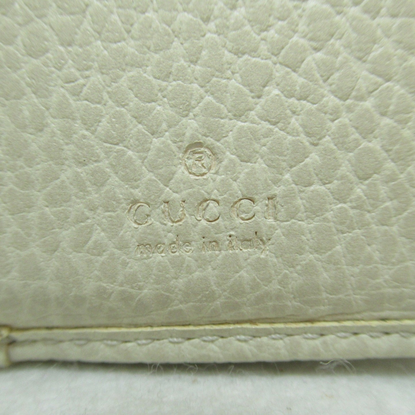 GUCCI GG Momant Trifold Wallet White leather 644407