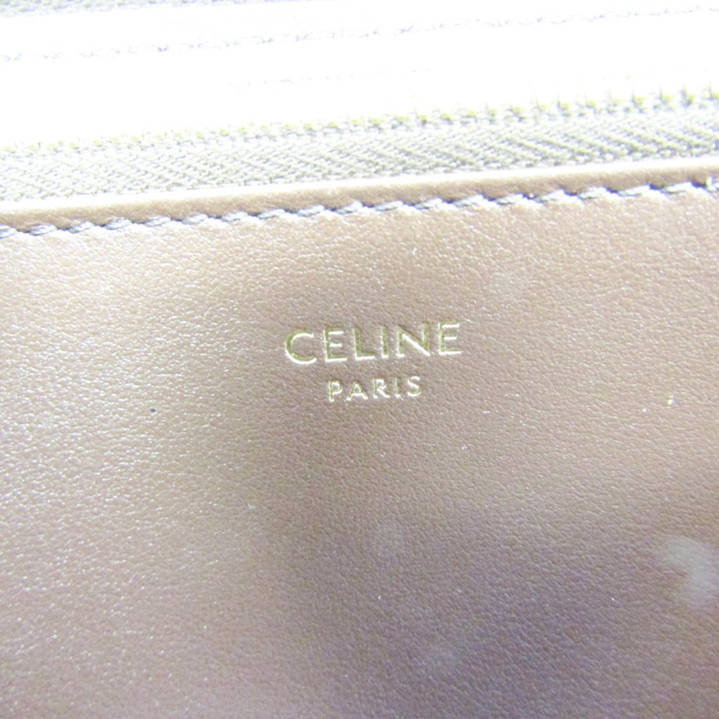 Celine Round Fastener Quilting With C Charm 10B553BFL Women's Leather Long Wallet [bi-fold] Dark Brown