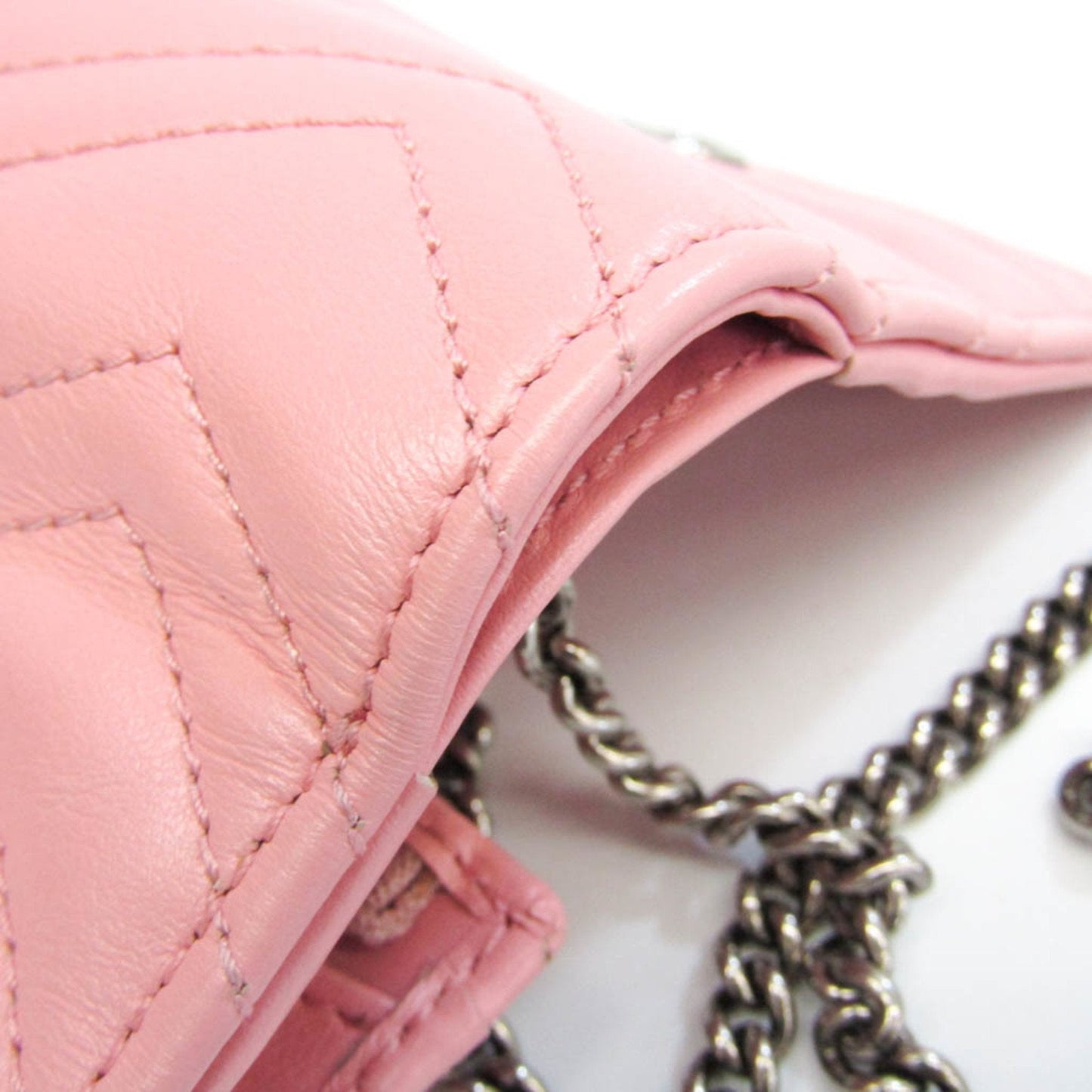 GUCCI GG Marmont 625693 Women's Leather Chain/Shoulder Wallet Pink