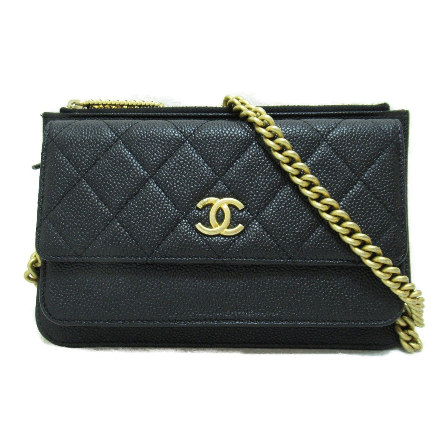 CHANEL Chain wallet Shoulder Bag Black Caviar Skin [Grained Calf]