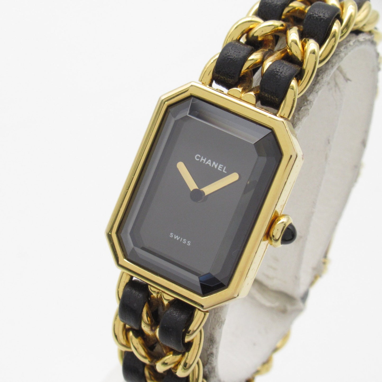 CHANEL Premiere M Wrist Watch Watch Wrist Watch H0001 Quartz Black Gold Plated Leather belt H0001