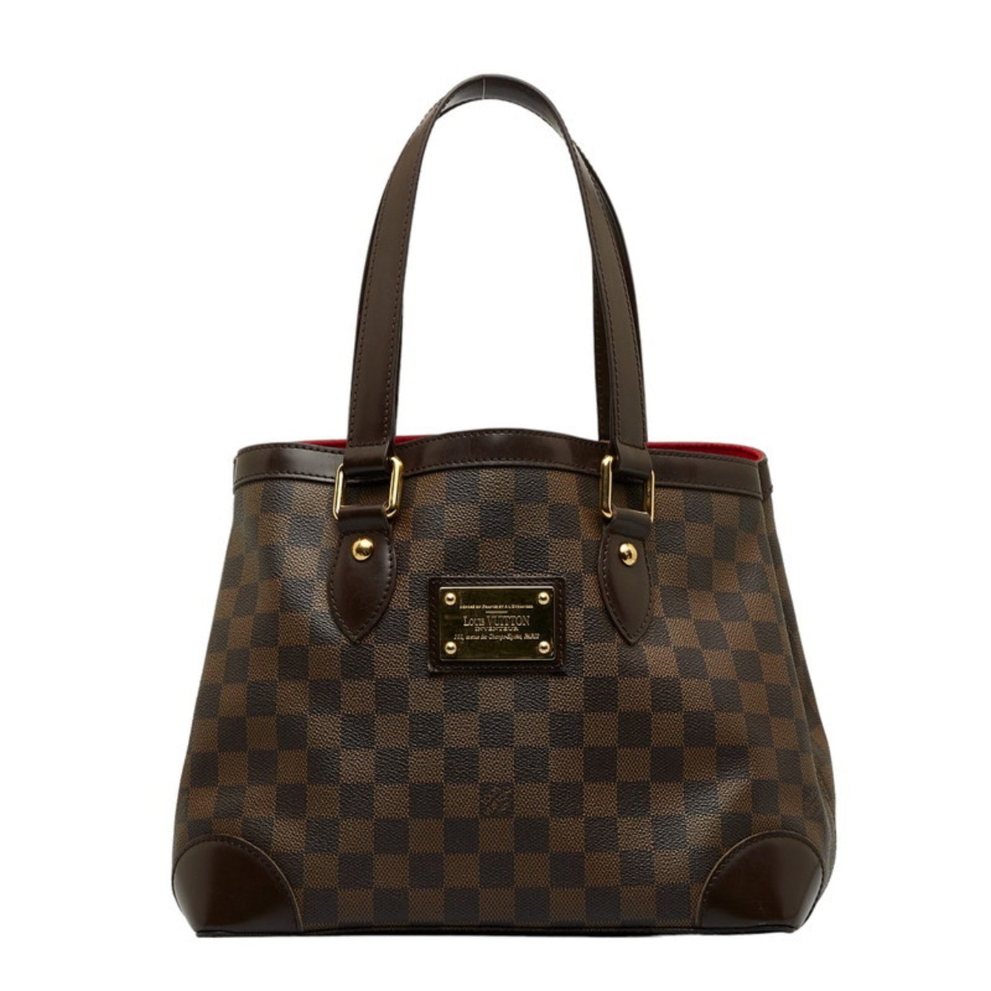 LOUIS VUITTON Damier Ebene Hampstead PM Tote Bag N51205 Brown PVC Leather Women's