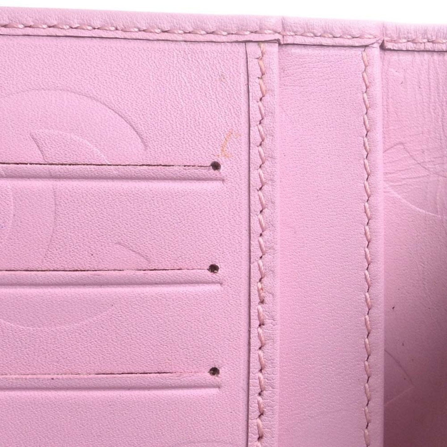 CHANEL Leather Cambon Here Mark Bifold Long Wallet A26717 Pink Ladies